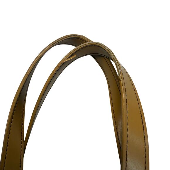 Stone Mountain Tan Canvas Tote Bag Faux Leather Trim Medium Shoulder Purse - Picture 7 of 7